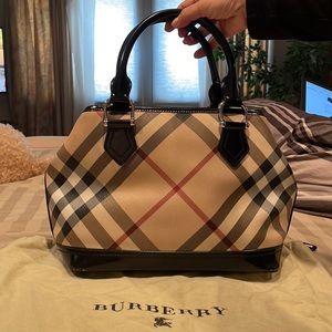 Burberry Checkered Bowling Bag